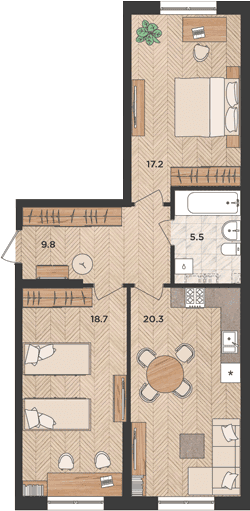 Продается 3-комн. квартира, 71.5 м²