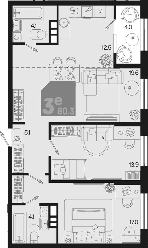 Продается 3-комн. квартира, 76.3 м²
