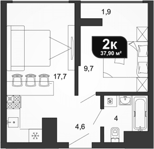 Продается 1-комн. квартира, 36 м²