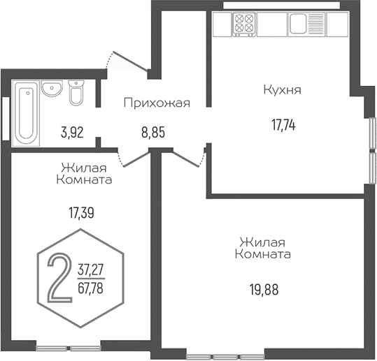Продается 3-комн. квартира, 67.78 м²