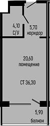 Продается 1-комн. квартира, 30.4 м²
