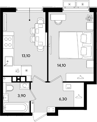 Продается 1-комн. квартира, 37.4 м²