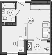 Продается 1-комн. квартира, 28.1 м²