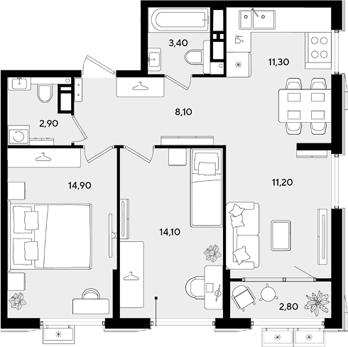 Продается 3-комн. квартира, 65.9 м²