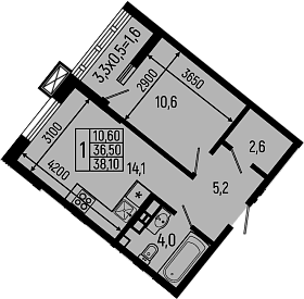 Продается 1-комн. квартира, 36.5 м²