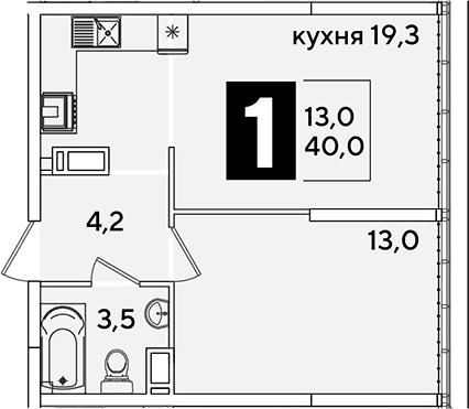 Продается 2-комн. квартира, 40 м²