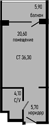 Продается 1-комн. квартира, 30.4 м²
