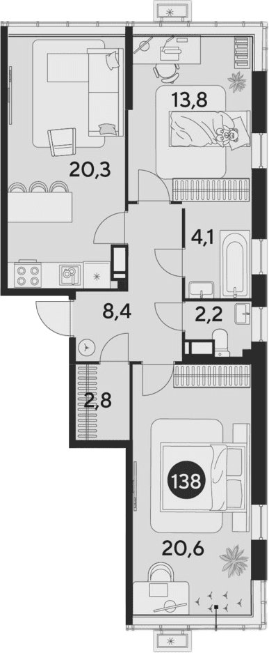 Продается 3-комн. квартира, 72.2 м²