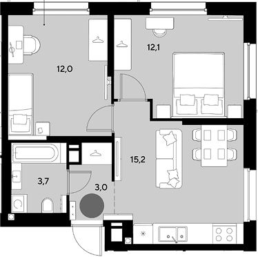 Продается 3-комн. квартира, 46 м²