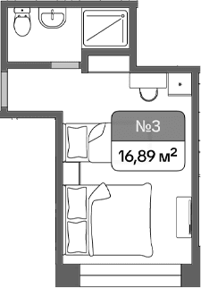 Продается 1-комн. квартира, 16.89 м²