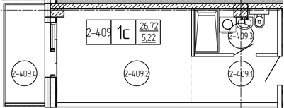 Продается 1-комн. квартира, 26.72 м²