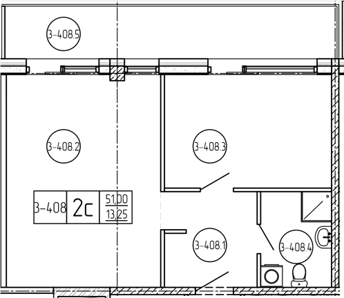 Продается 1-комн. квартира, 51.4 м²