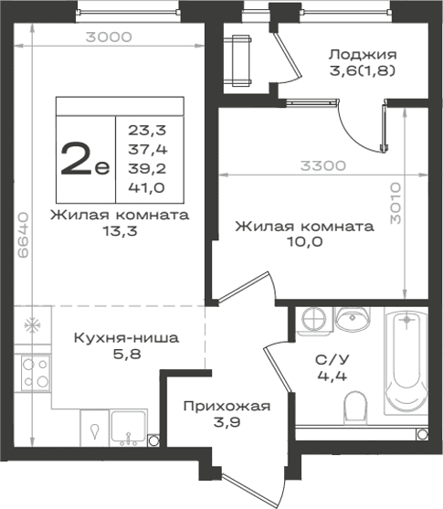Продается 2-комн. квартира, 37.4 м²
