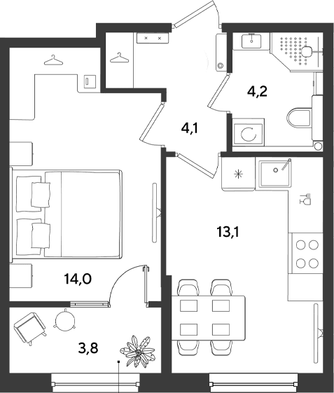 Продается 1-комн. квартира, 35.4 м²