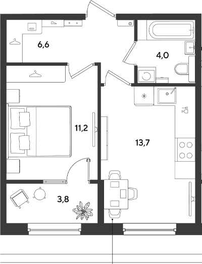 Продается 1-комн. квартира, 35.5 м²