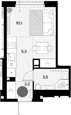 Продается 1-комн. квартира, 21.1 м²