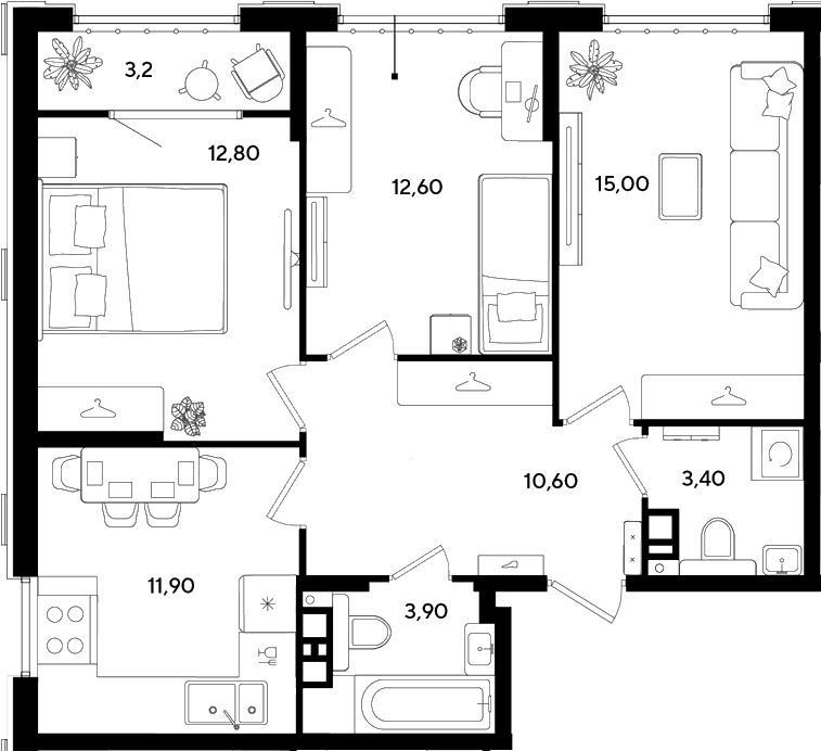 Продается 3-комн. квартира, 70.2 м²