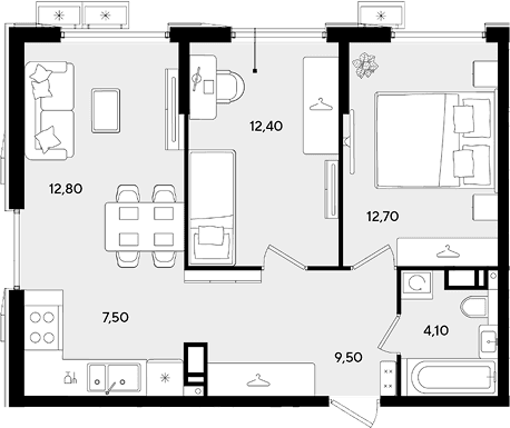 Продается 3-комн. квартира, 59 м²