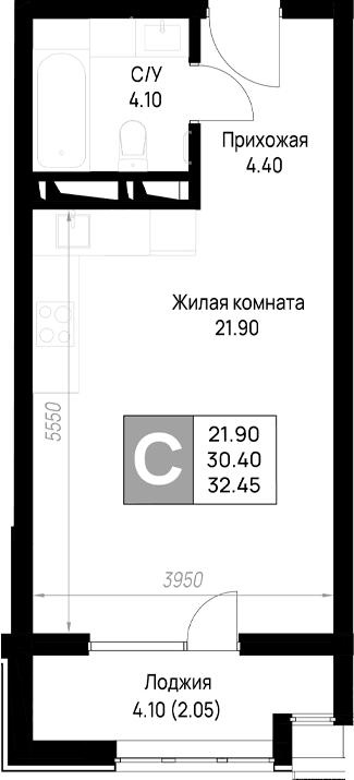 Продается 1-комн. квартира, 30.4 м²