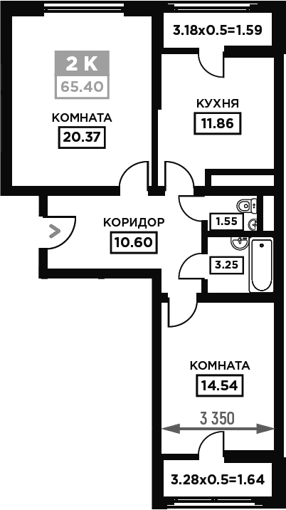Продается 2-комн. квартира, 62.17 м²