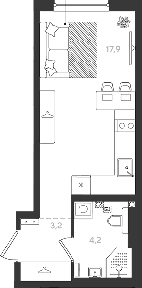 Продается 1-комн. квартира, 25.3 м²