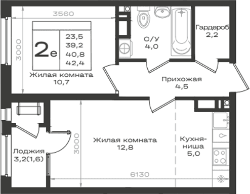 Продается 2-комн. квартира, 39.2 м²
