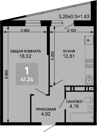 Продается 1-комн. квартира, 40.21 м²
