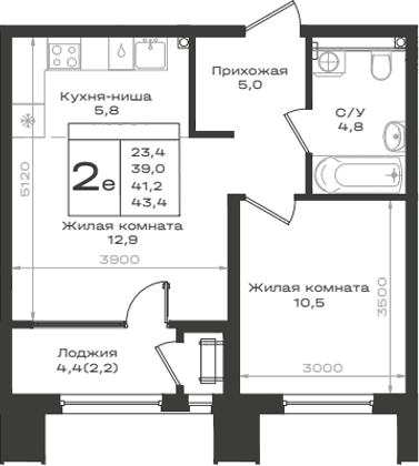 Продается 2-комн. квартира, 39 м²