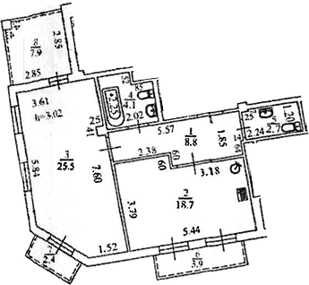 Продается 1-комн. квартира, 59.8 м²