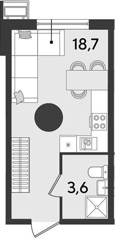 Продается 1-комн. квартира, 22.3 м²
