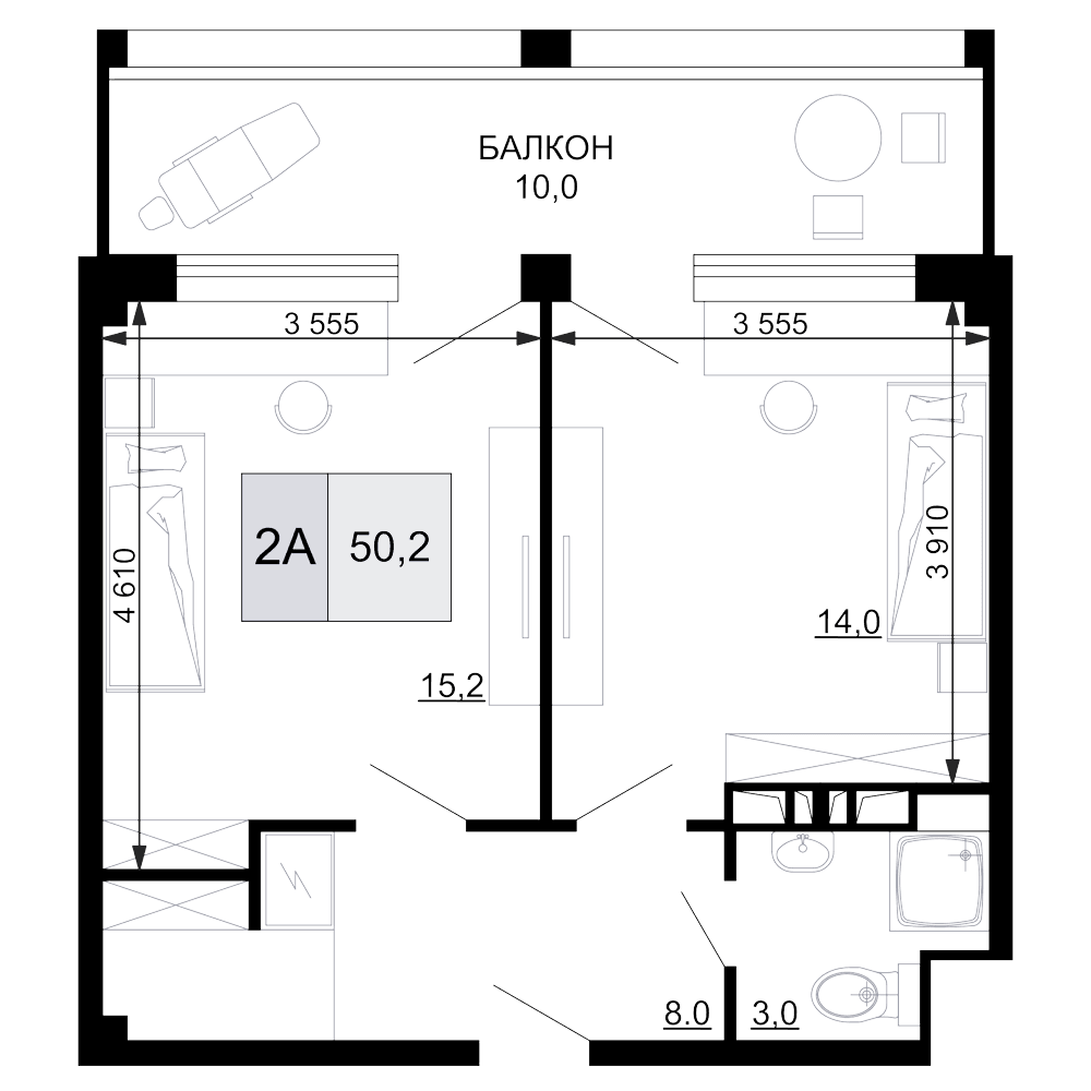 Продается 2-комн. квартира, 40.2 м²