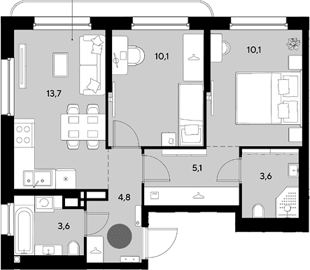 Продается 2-комн. квартира, 51 м²
