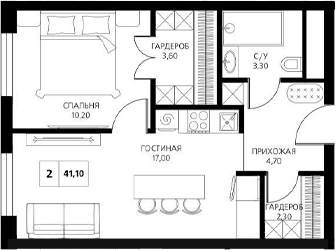 Продается 2-комн. квартира, 41.1 м²