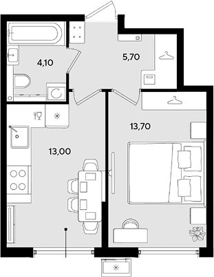 Продается 1-комн. квартира, 36.5 м²