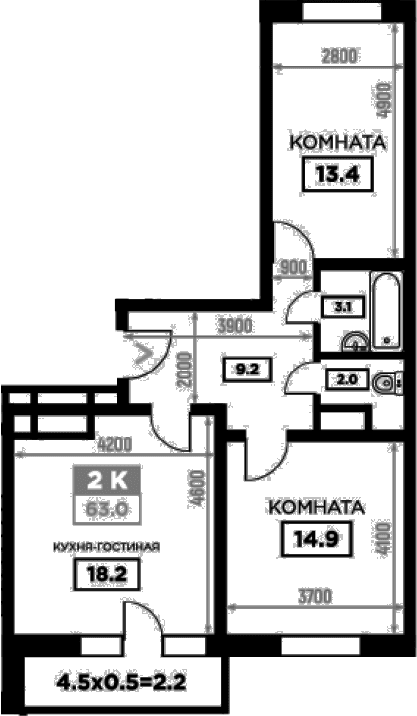 Продается 3-комн. квартира, 60.8 м²