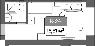 Продается 1-комн. квартира, 15.51 м²