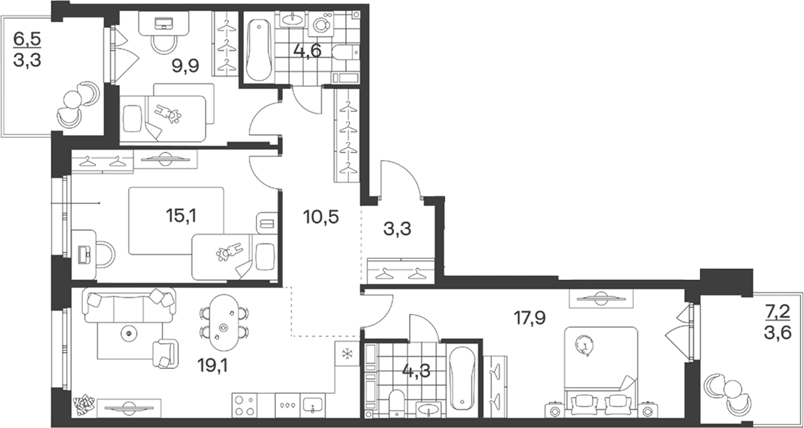 Продается 4-комн. квартира, 84.7 м²