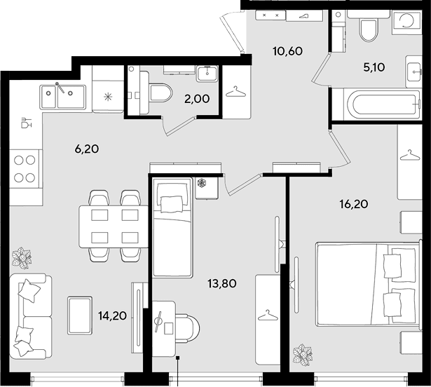 Продается 3-комн. квартира, 68.1 м²