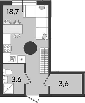 Продается 1-комн. квартира, 25.9 м²