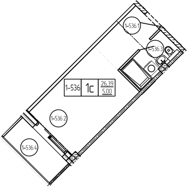 Продается 1-комн. квартира, 26.39 м²