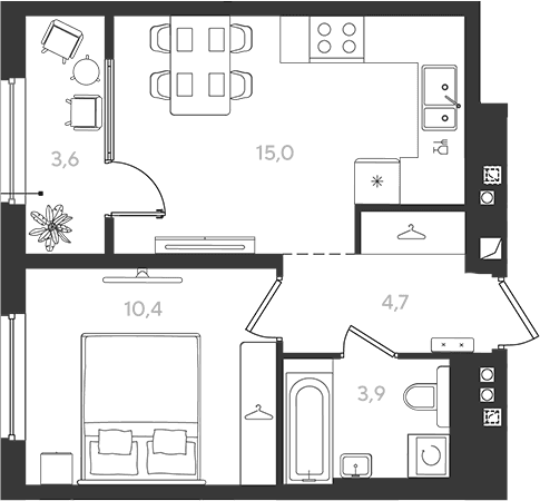 Продается 1-комн. квартира, 34 м²