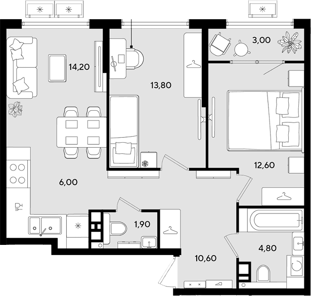 Продается 3-комн. квартира, 63.9 м²