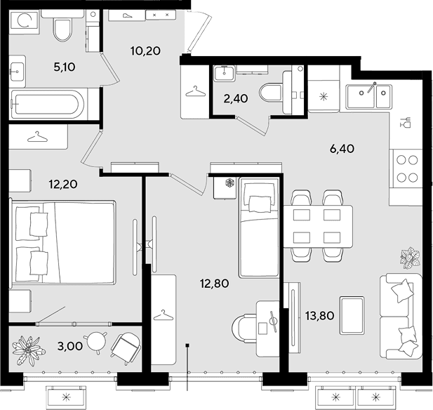 Продается 3-комн. квартира, 62.9 м²