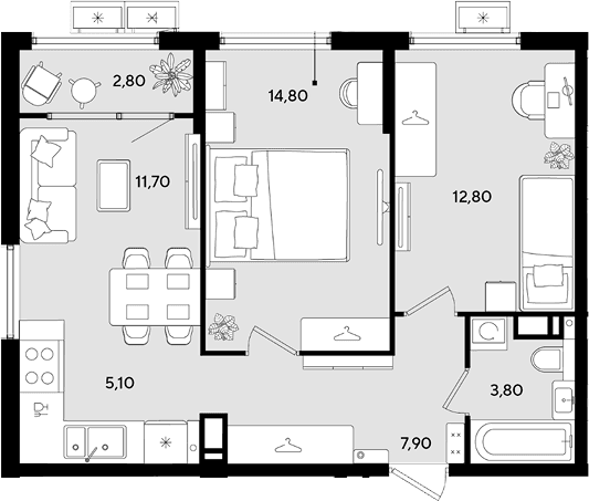 Продается 3-комн. квартира, 56.1 м²