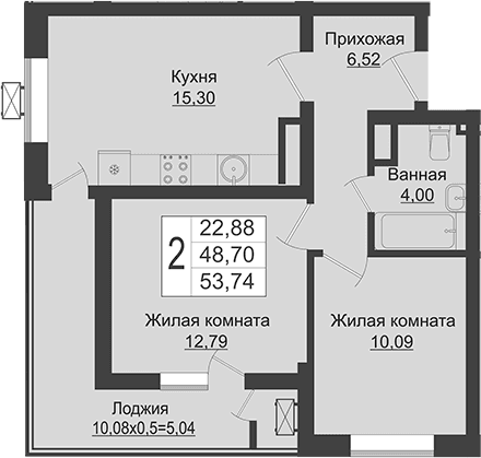 Продается 3-комн. квартира, 48.7 м²