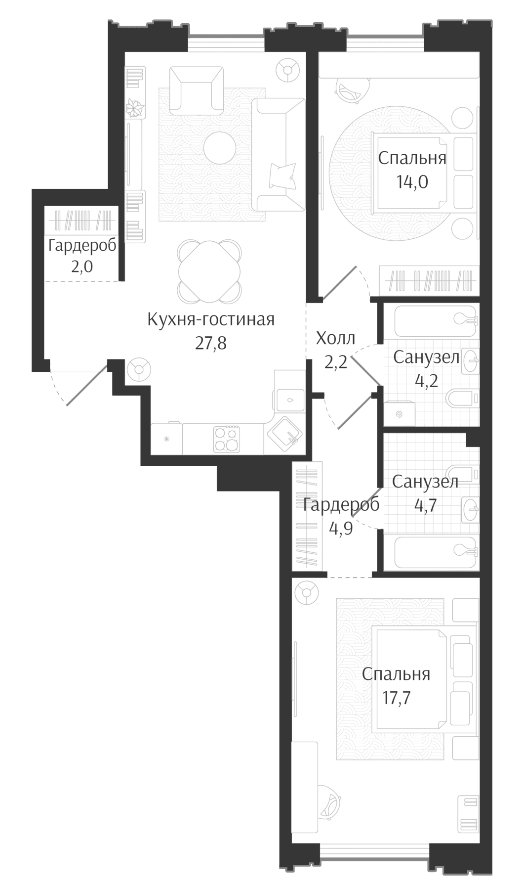 Продается 3-комн. квартира, 77.5 м²