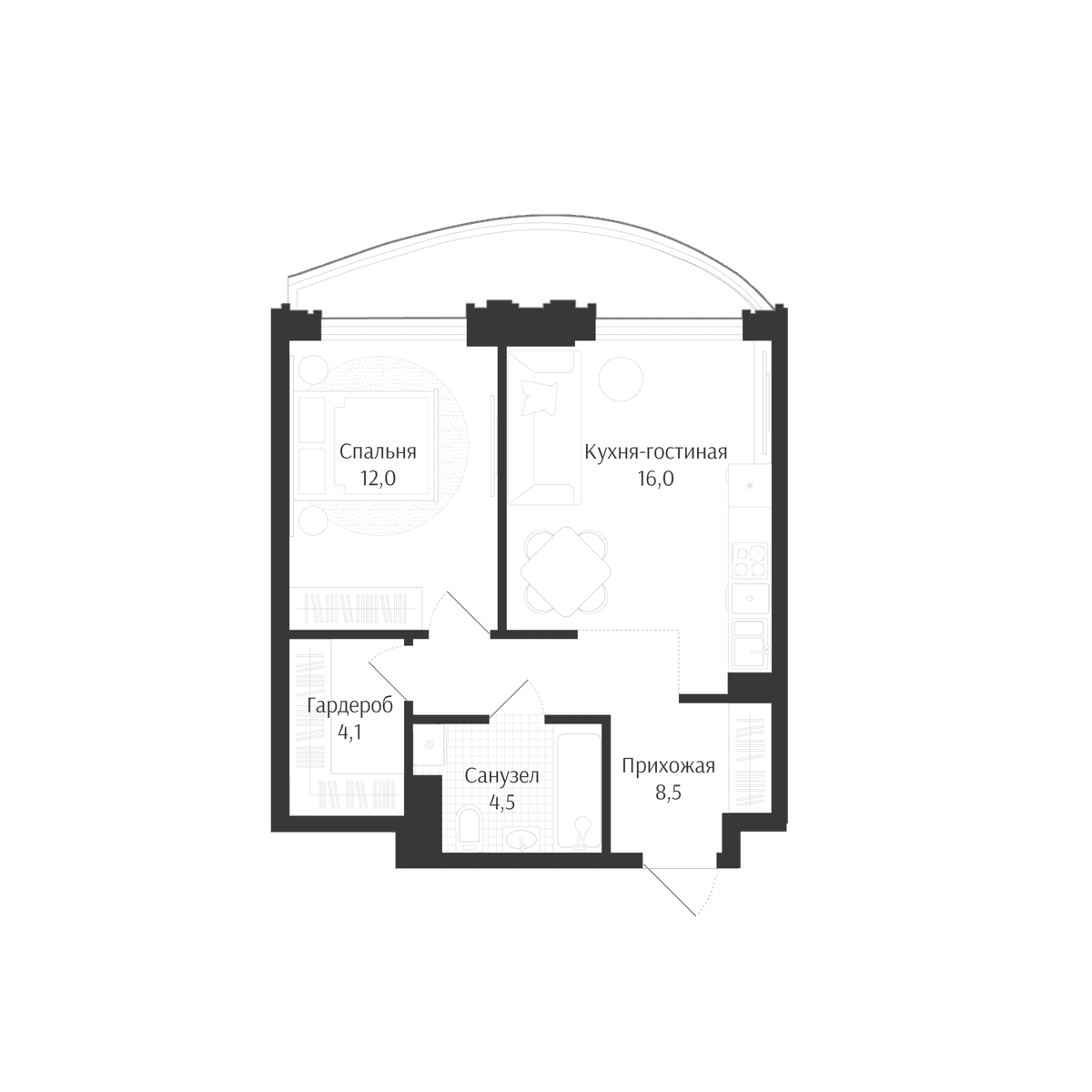 Продается 2-комн. квартира, 45.1 м²
