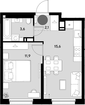Продается 2-комн. квартира, 33.2 м²