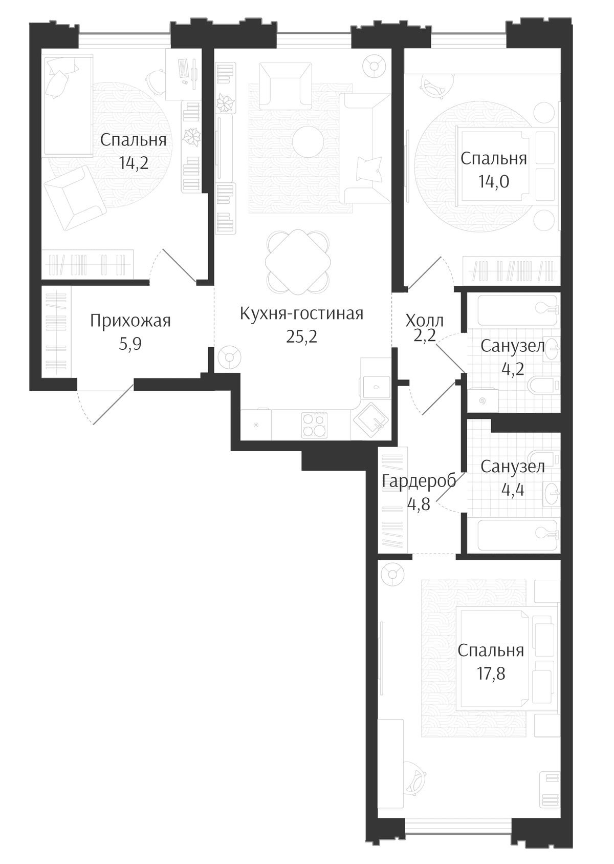 Продается 4-комн. квартира, 92.7 м²