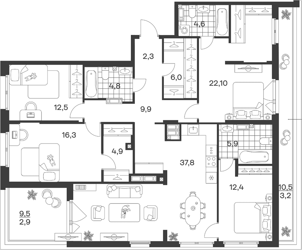 Продается 5-комн. квартира, 139.5 м²